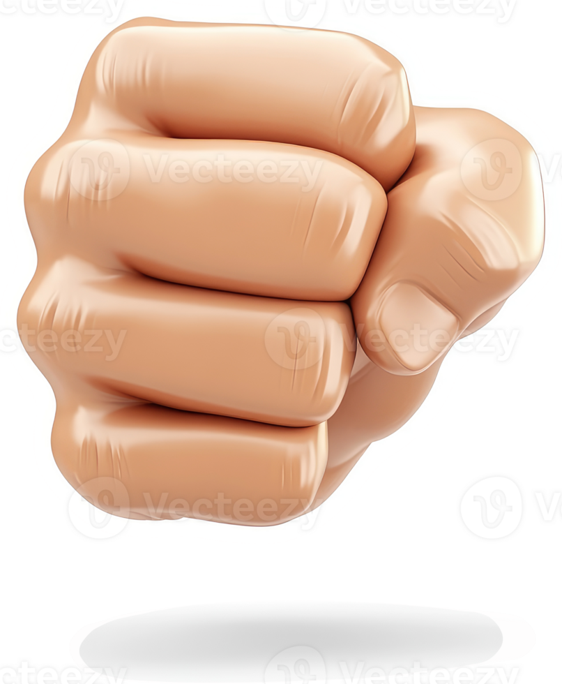 Close-up of a clenched fist, presented in a digital illustration. png