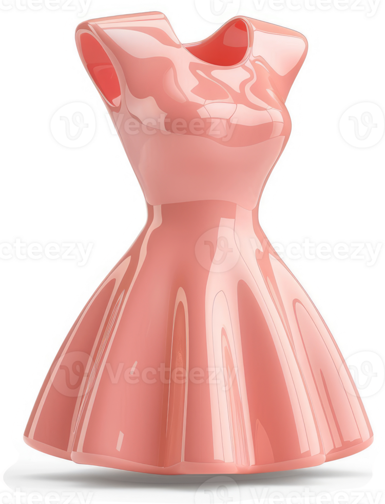 A glossy, light pink, sleeveless sundress. png