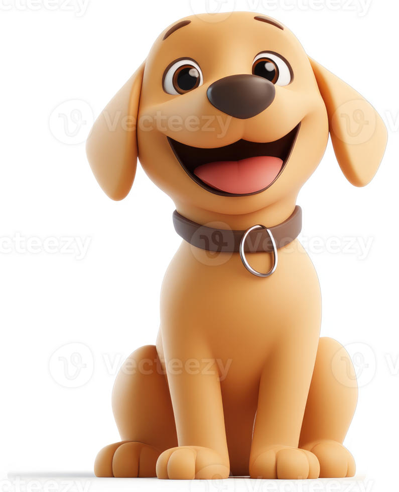 Smiling golden retriever cartoon character. png