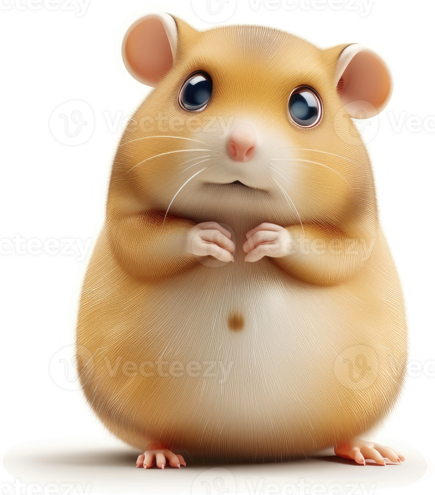 Digital illustration of a plump, cute hamster. png