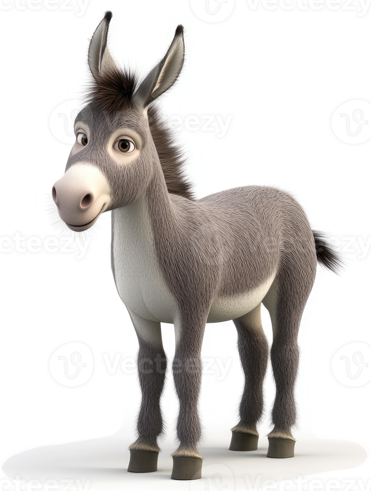 A friendly donkey character from an animated film. png