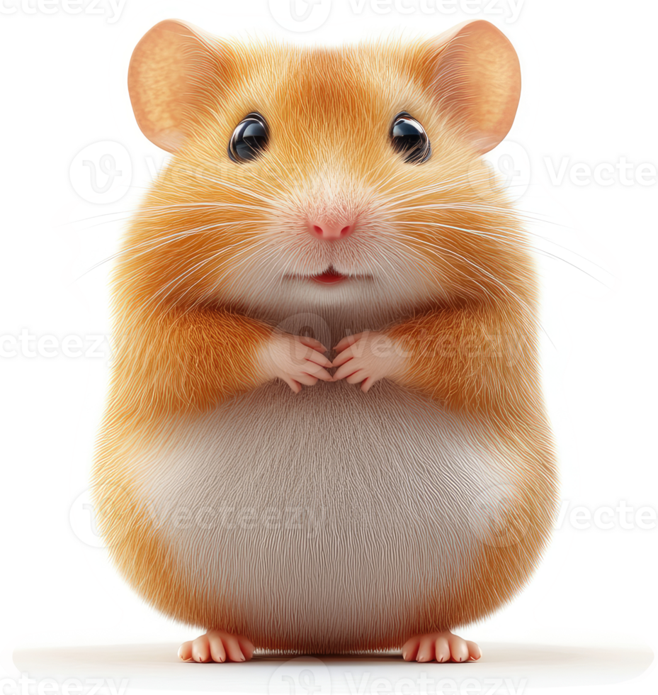 Adorable golden hamster in a cute pose. png