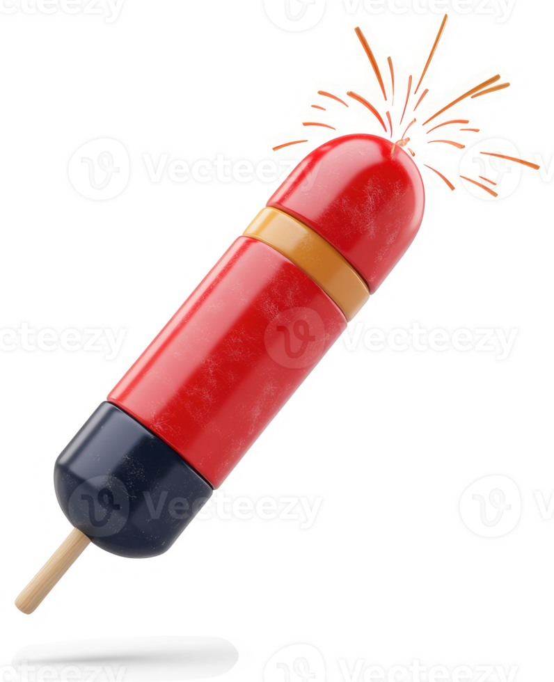Colorful popsicle shaped like a firework, exploding in a burst of summer joy. png