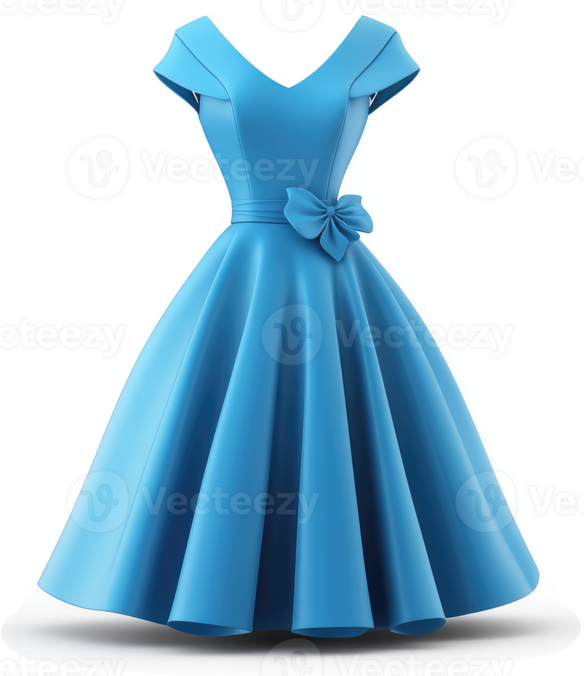 Elegant light blue vintage-style dress. png