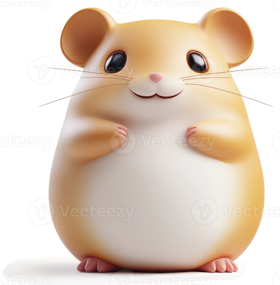 Cute cartoon hamster with a joyful expression. png