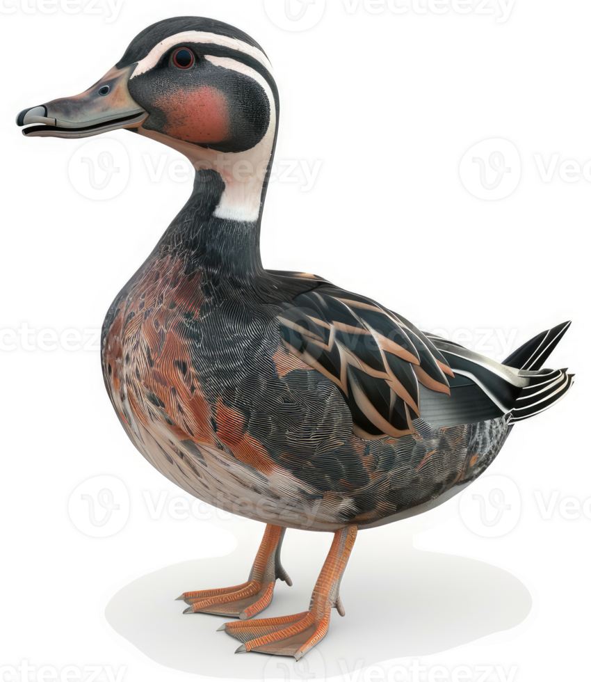 Colorful waterfowl showcasing intricate plumage patterns. png