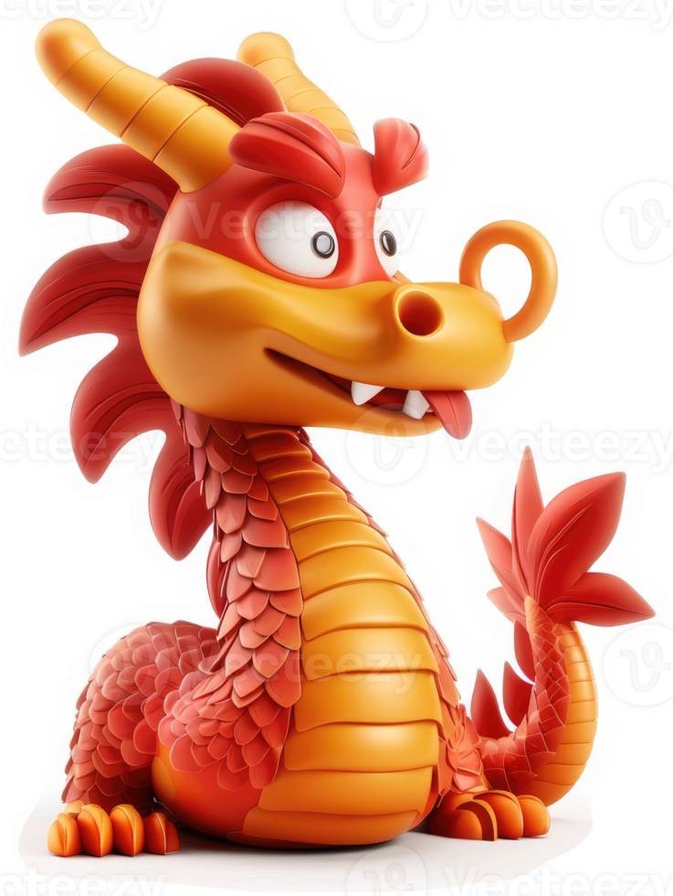 A cartoon dragon with expressive features. png