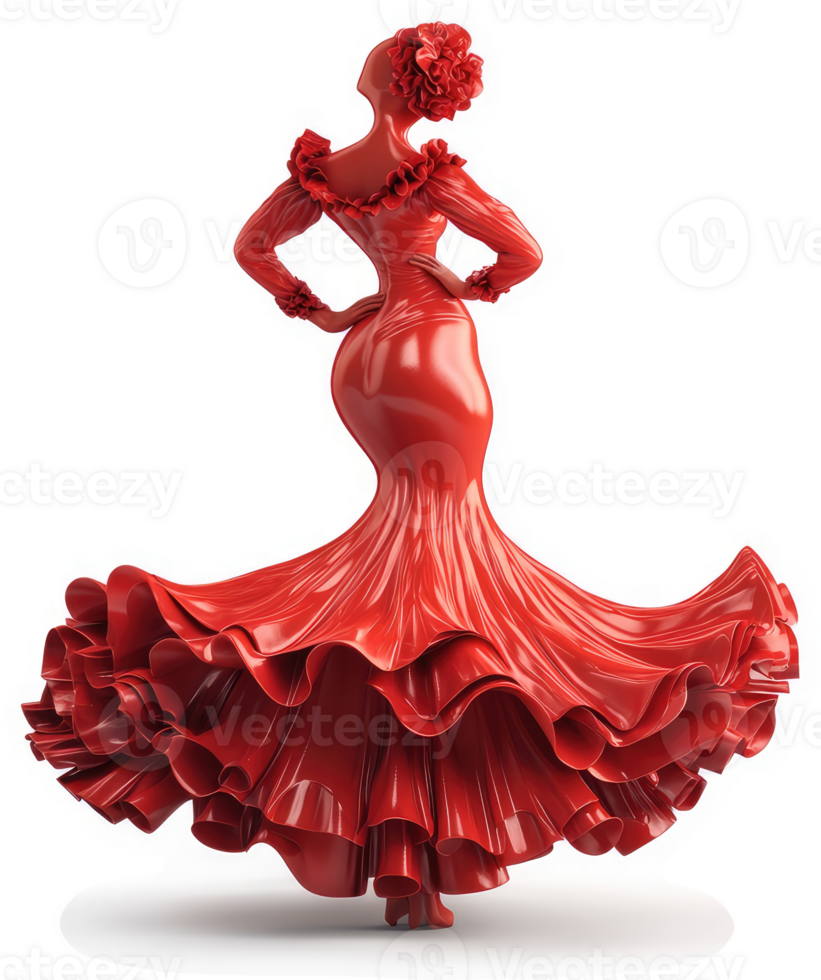 A vibrant, stylized depiction of a flamenco dancer. png