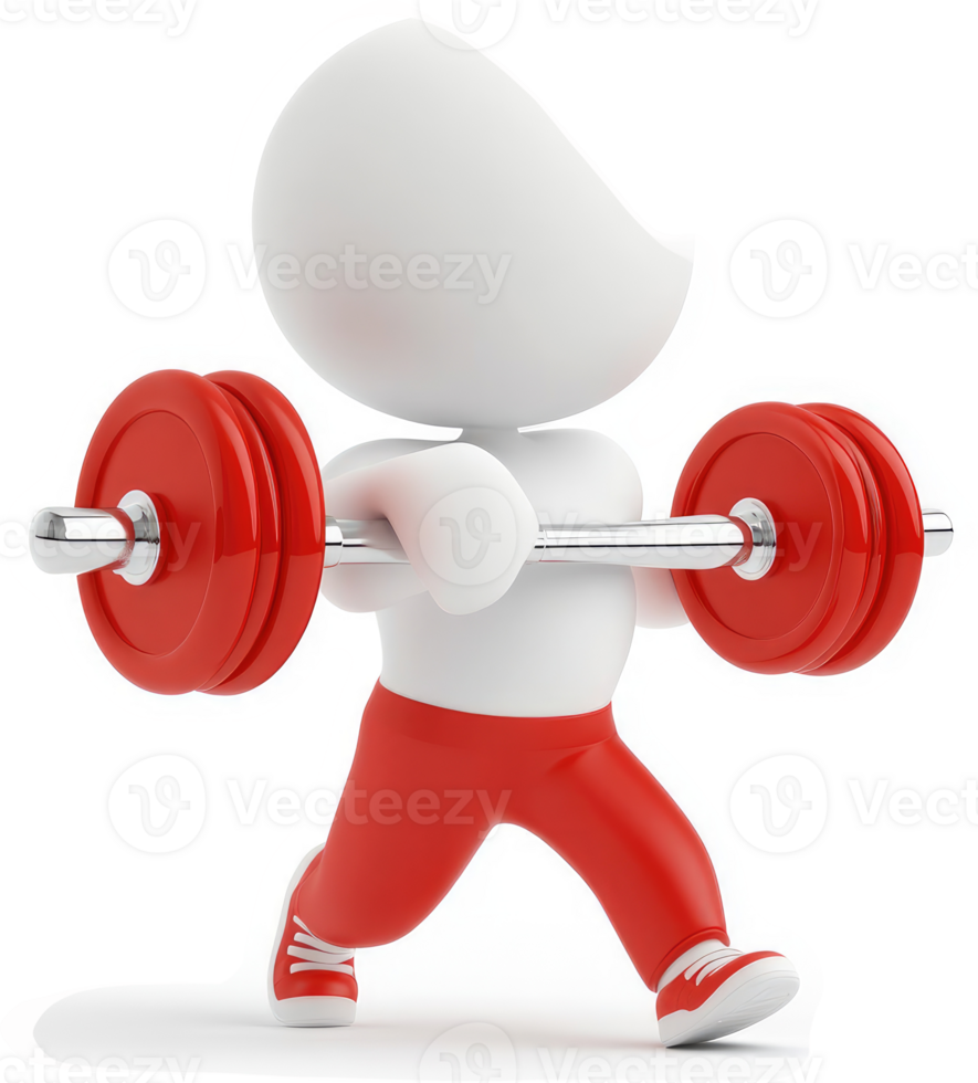 A stylized figure lifting a heavy barbell. png
