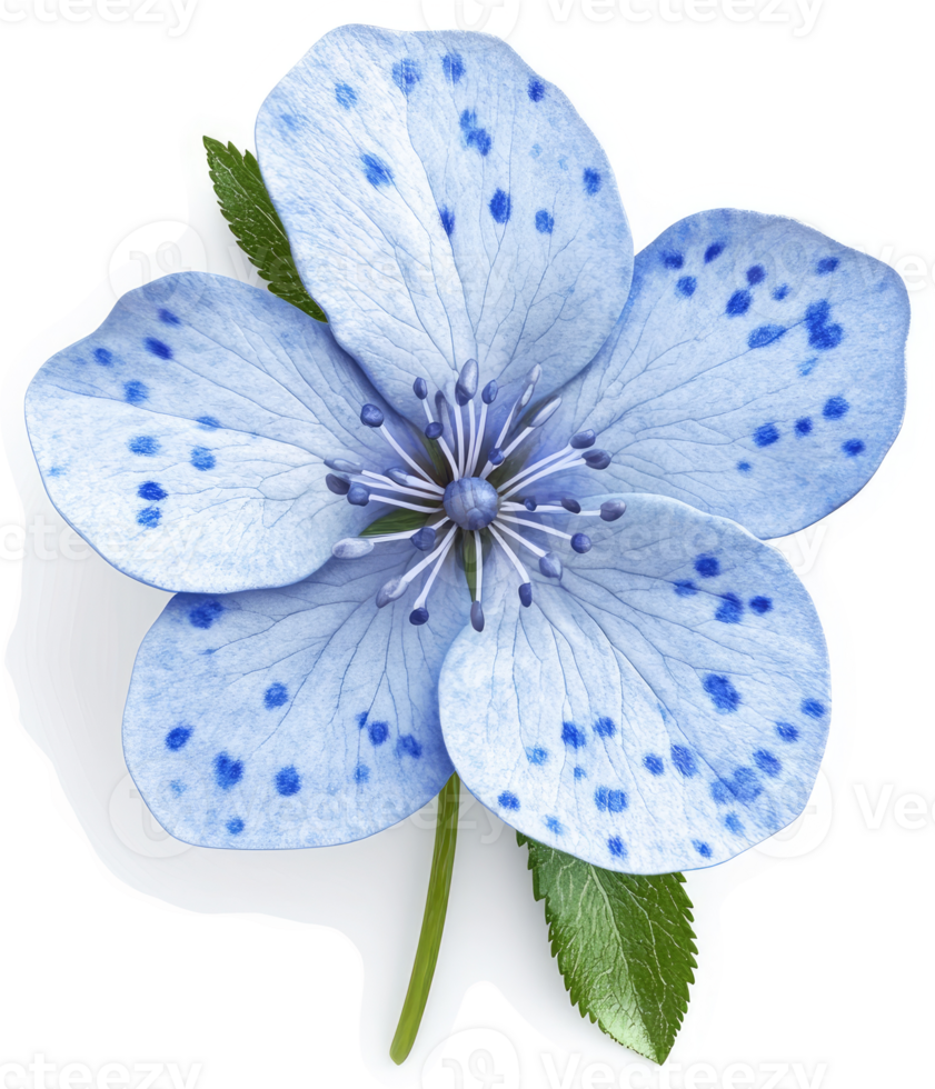 Light blue flower with dotted pattern. png