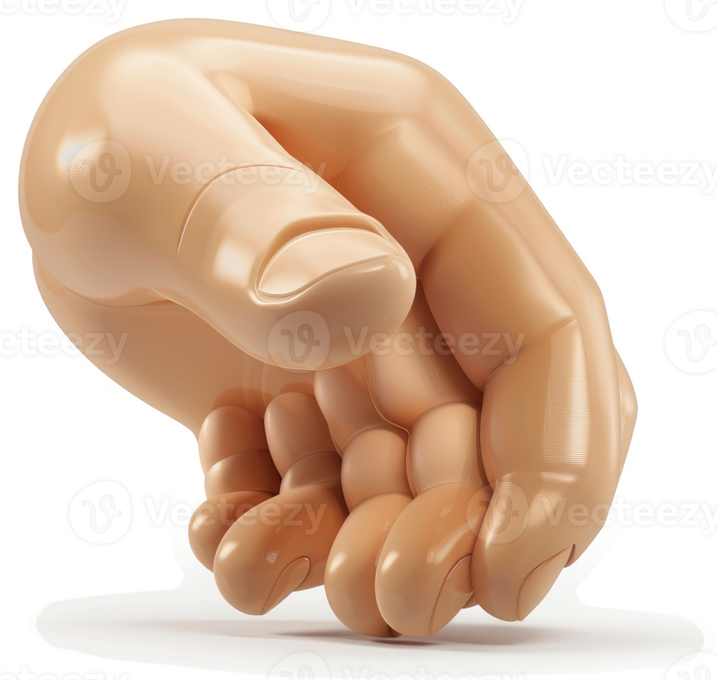 3D Rendered Hand Pointing Downward. png