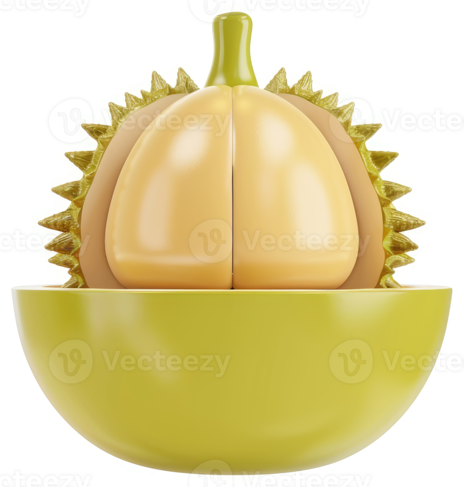 Close-up view of a halved, spiny fruit. png