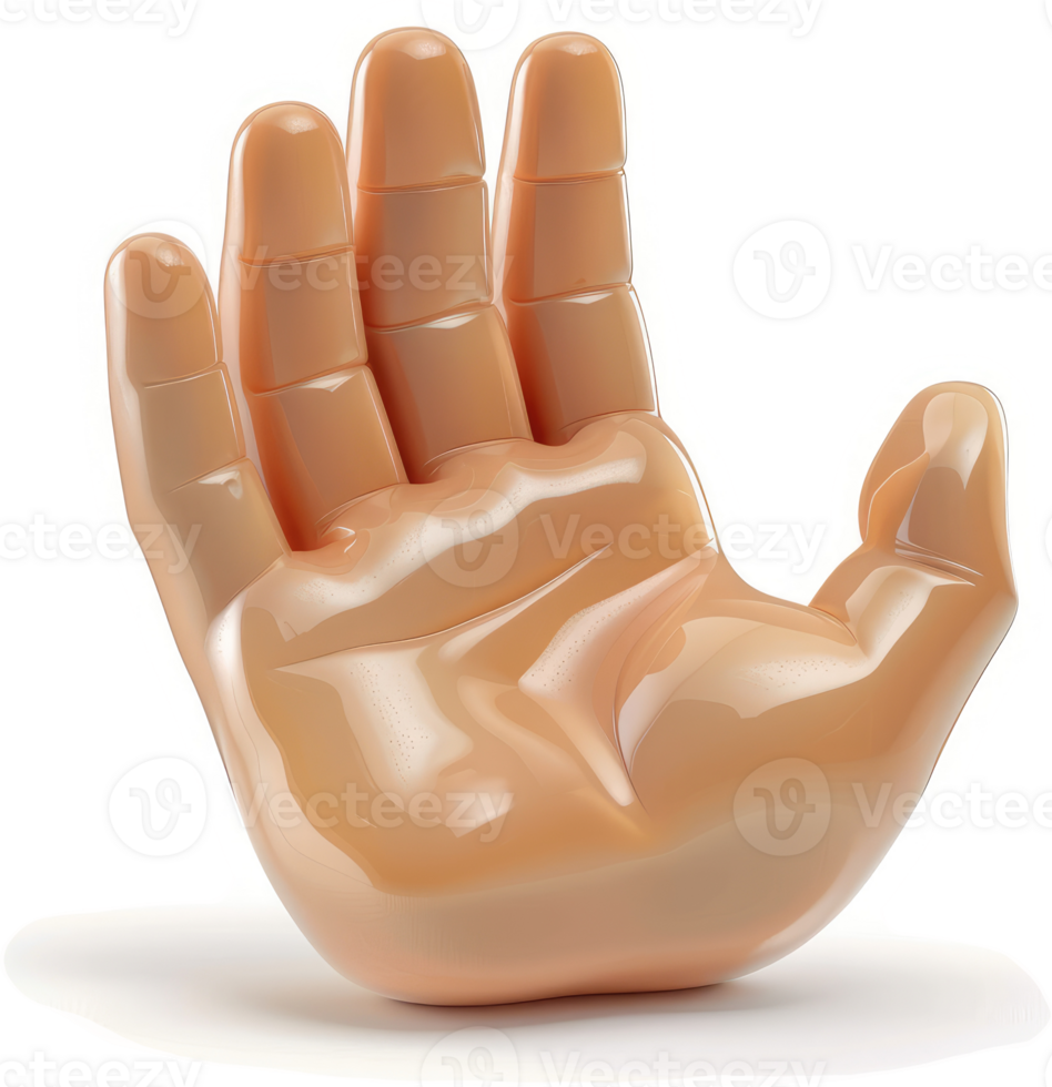 3d rendered illustration of a light peach-colored open hand. png