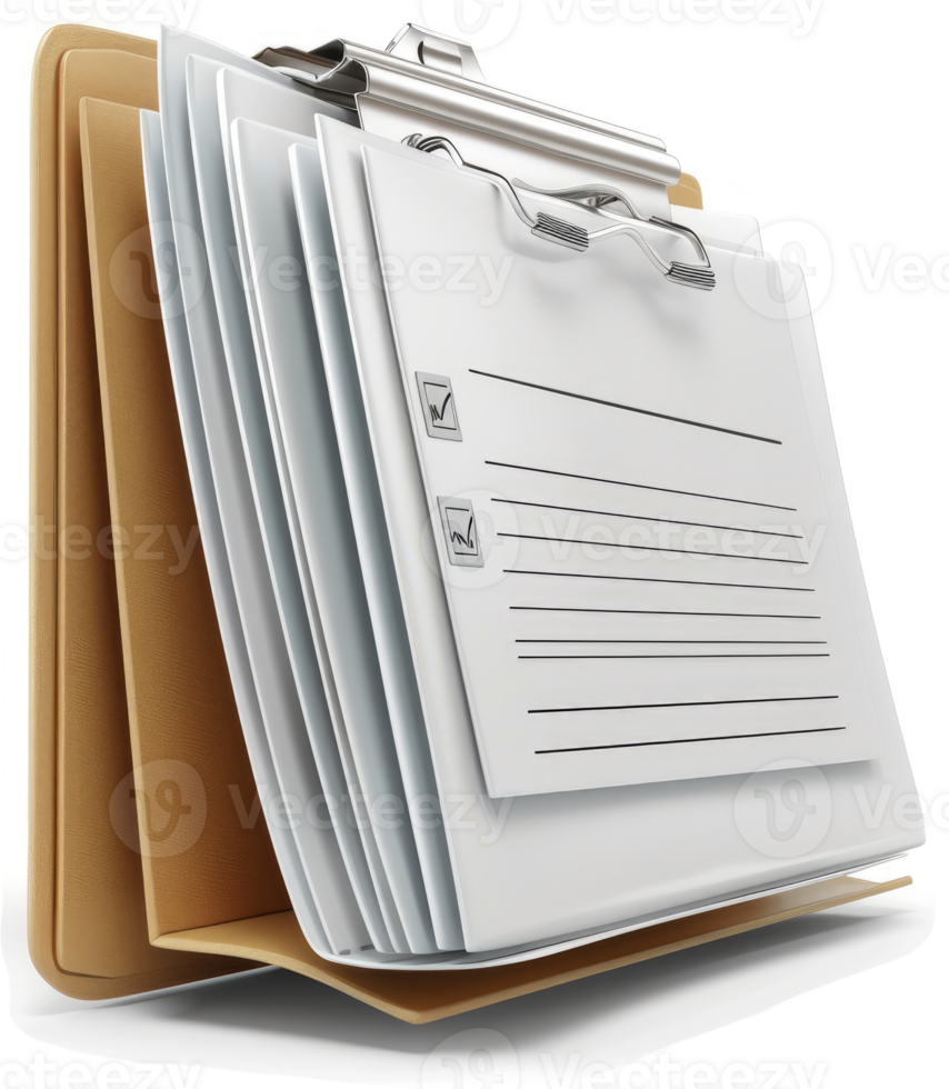 Organized medical records in a folder. png