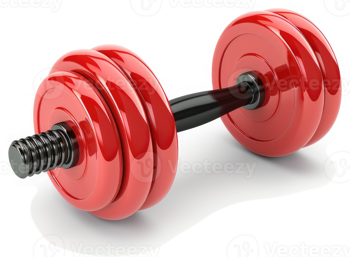 Red dumbbell isolated on white background. png