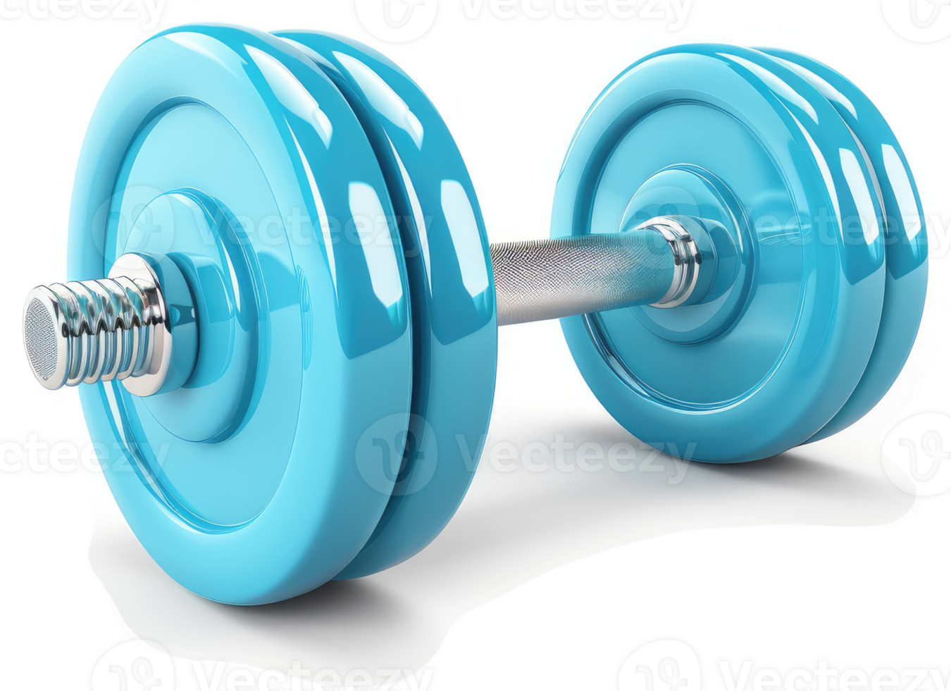 Light-blue dumbbell isolated on a white background. png