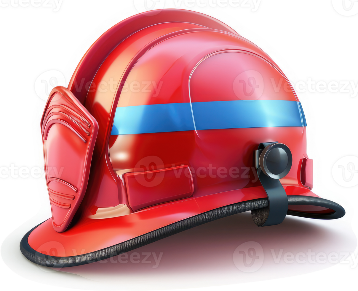 Firefighter's protective helmet features safety and resilience. png