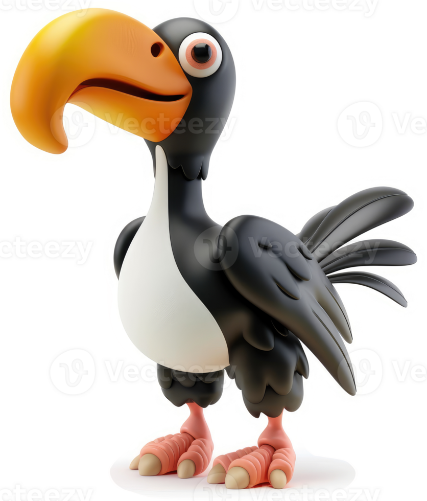 Smiling cartoon toucan, depicted in profile view. png