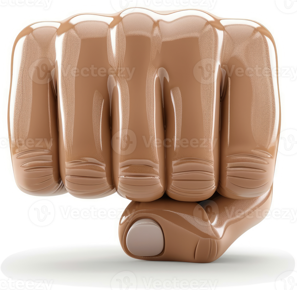 Powerful clenched fist, symbolizing strength and determination. png