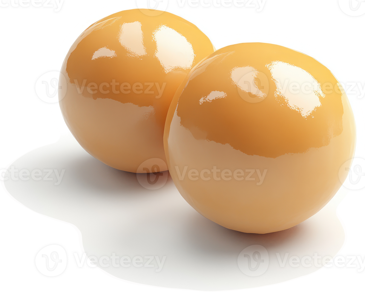 Two smooth, light orange spheres sit close together. png
