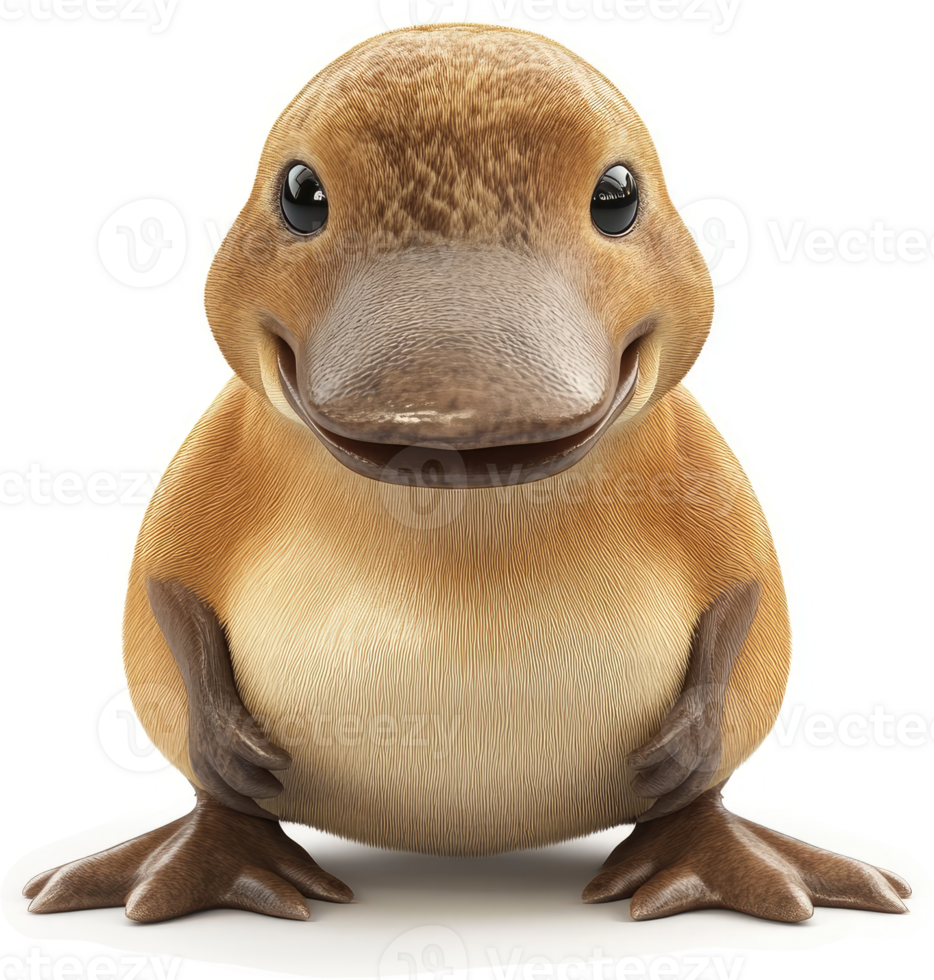 A digital illustration of a cheerful platypus. png