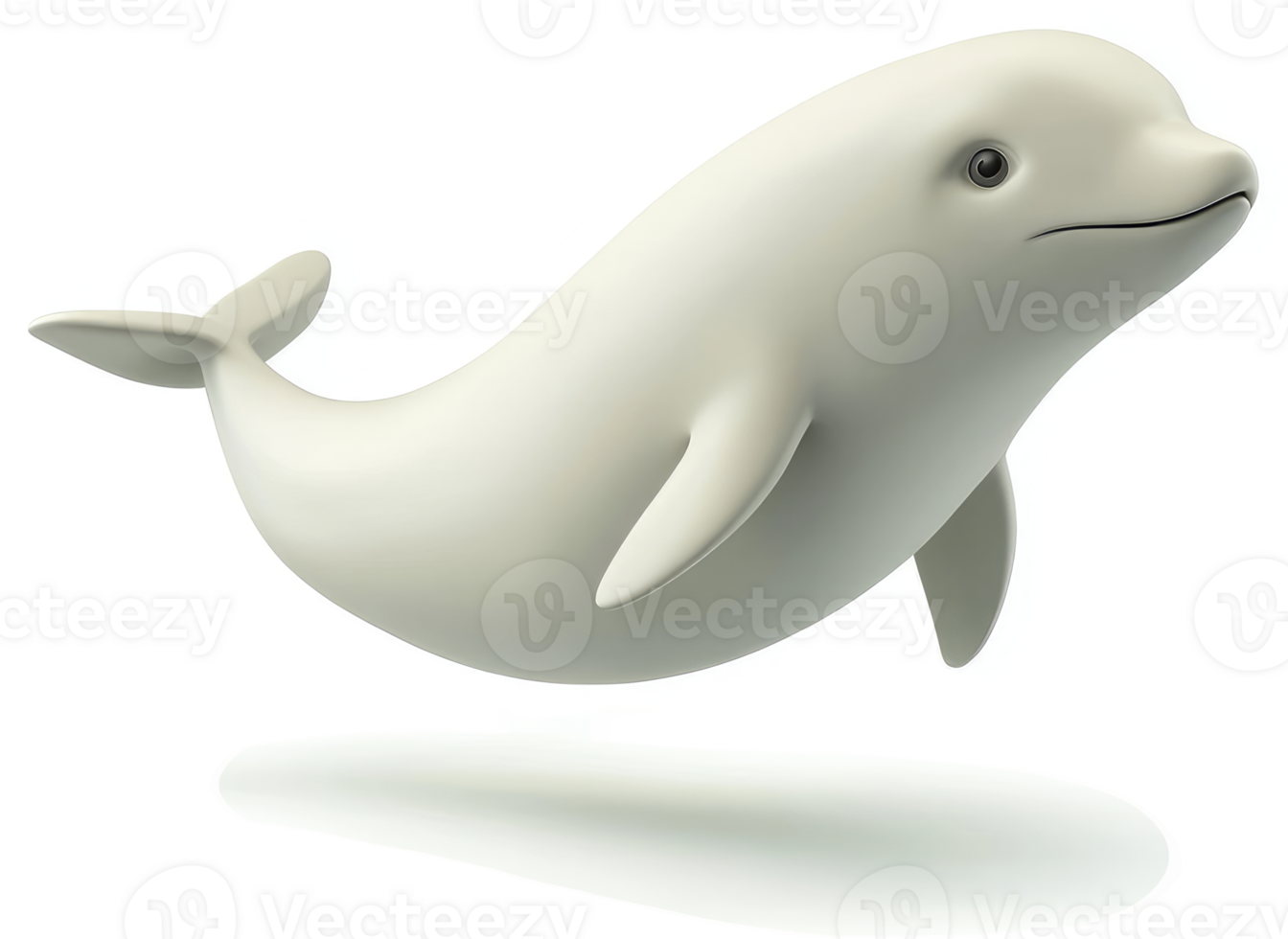 Smiling beluga whale in a dynamic leap. png