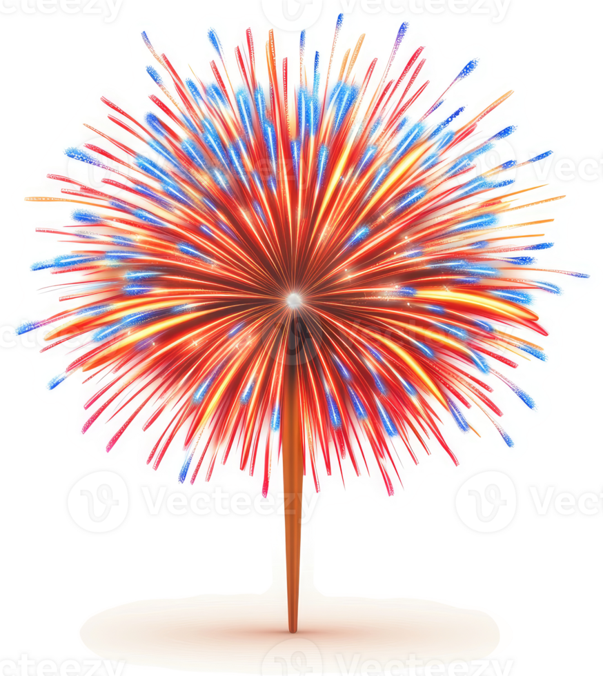 Vibrant fireworks display exploding in a burst of color. png