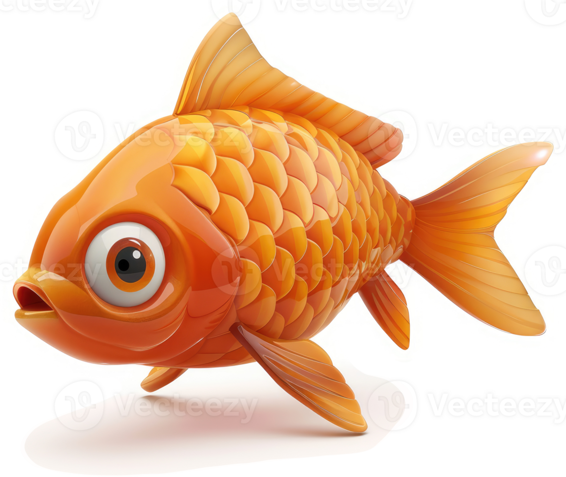 Exuberant goldfish illustration, showcasing playful features. png