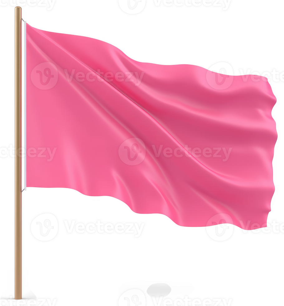 Pink flag billowing in the breeze. png