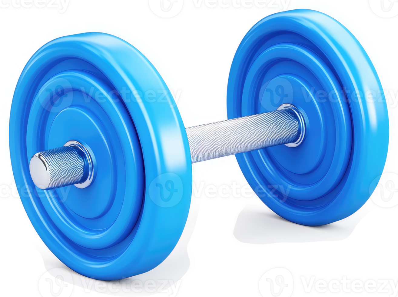 Blue dumbbell, isolated on a white background. png