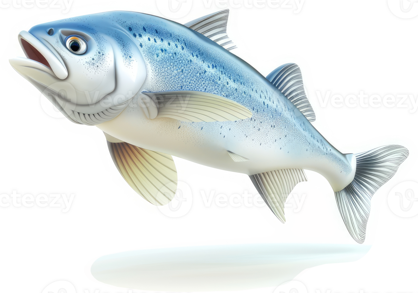 Jumping salmon, a vibrant illustration of a leaping fish. png