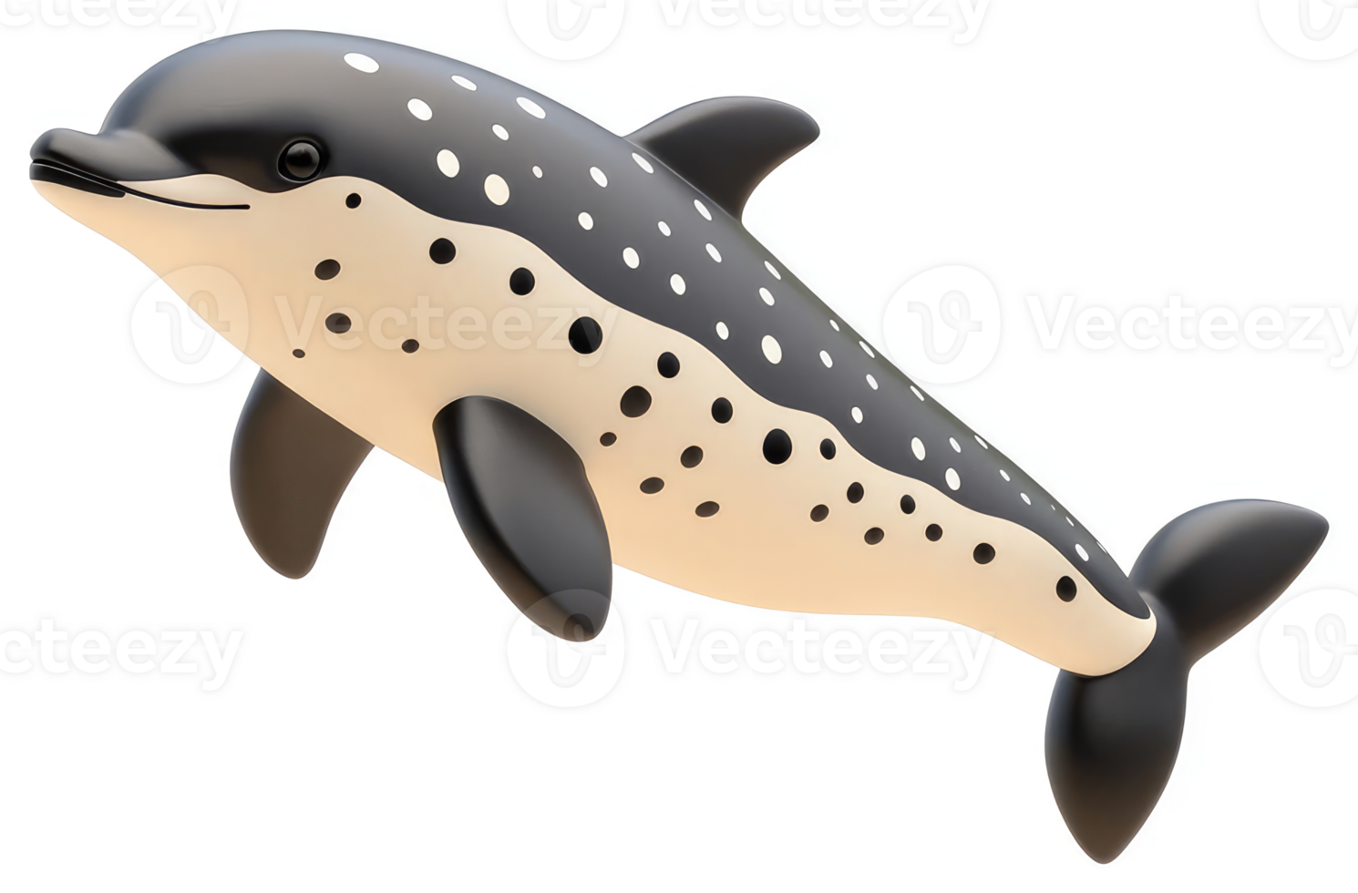 Spotted dolphin in a dynamic pose. png