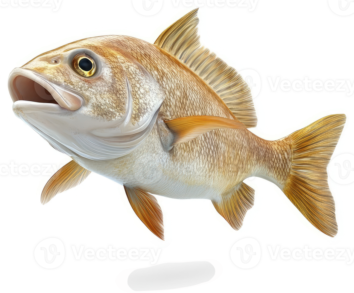 Close-up illustration of a speckled redfish. png