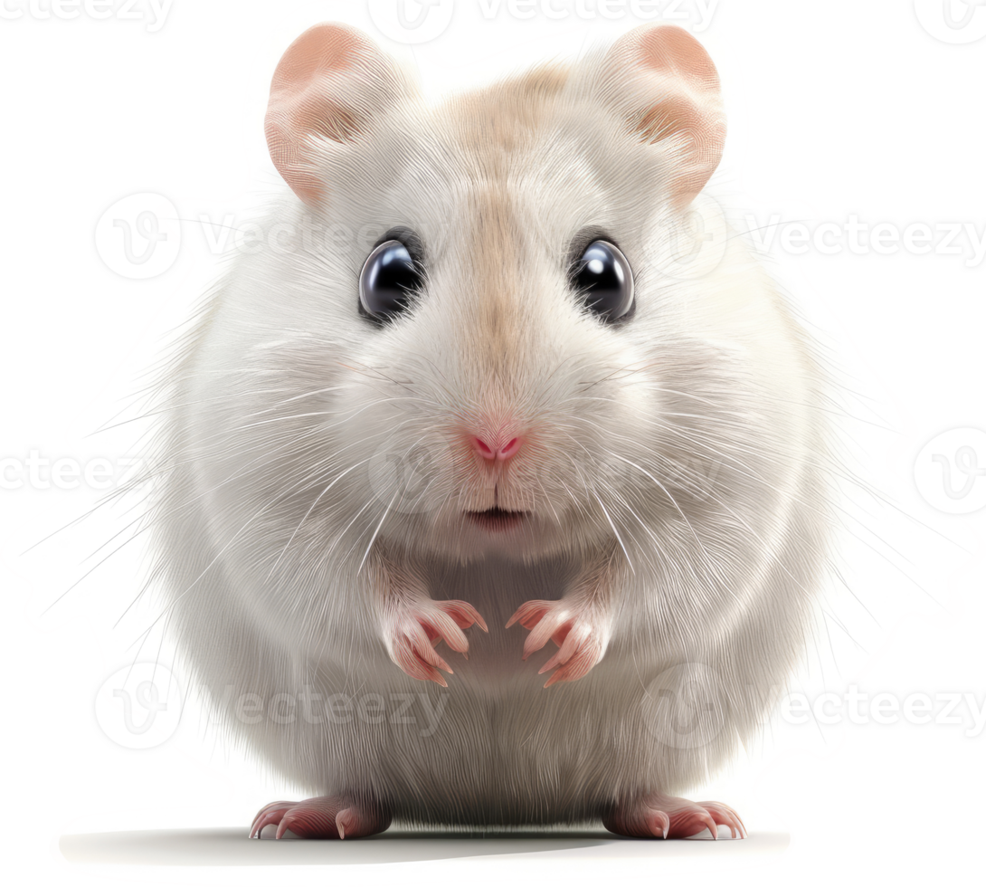 Close-up of a chubby, light-colored hamster. png