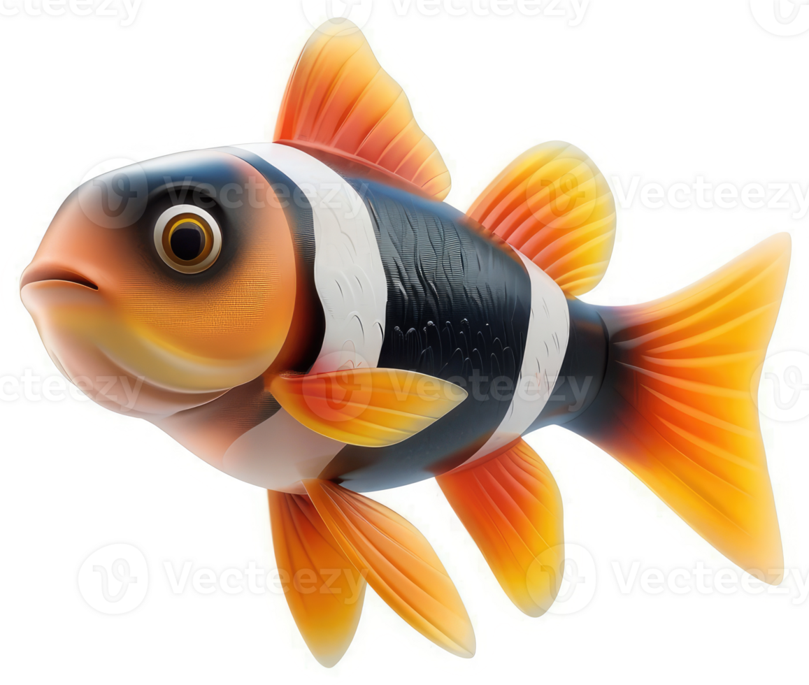 Vibrant tropical fish with striking color patterns. png