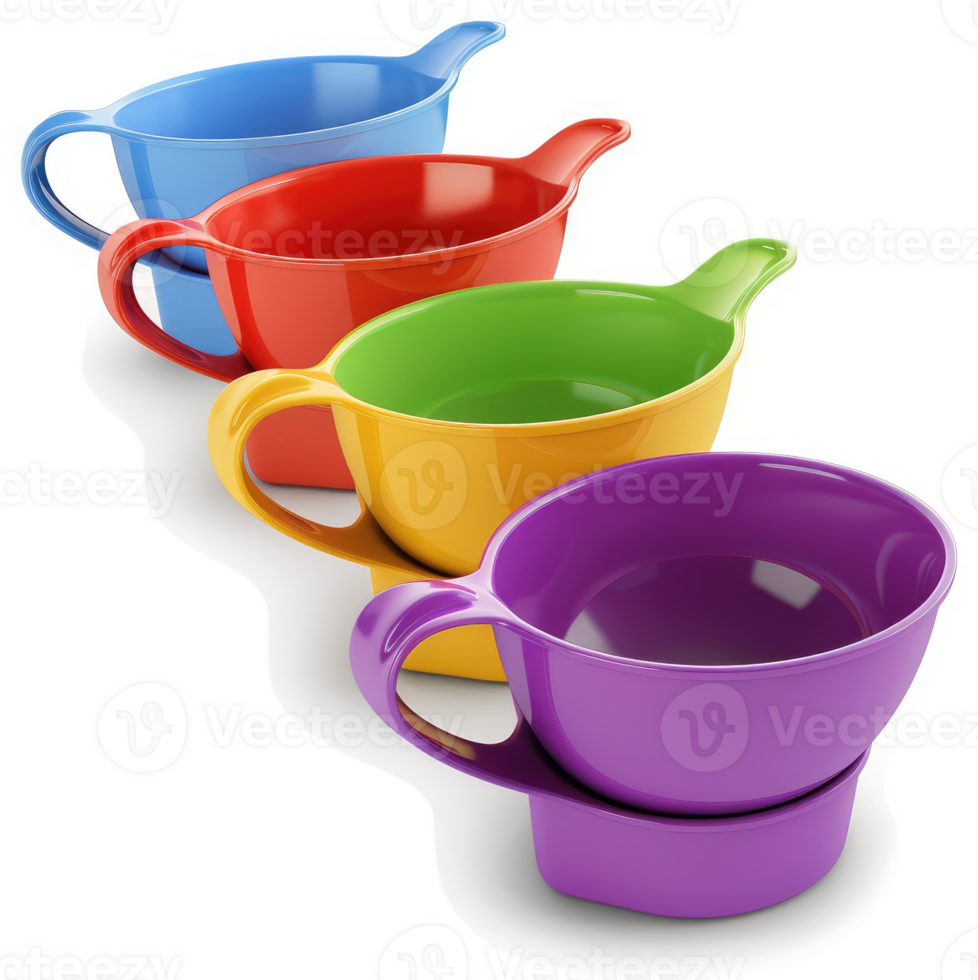 Colorful, child-friendly feeding bowls with handles. png