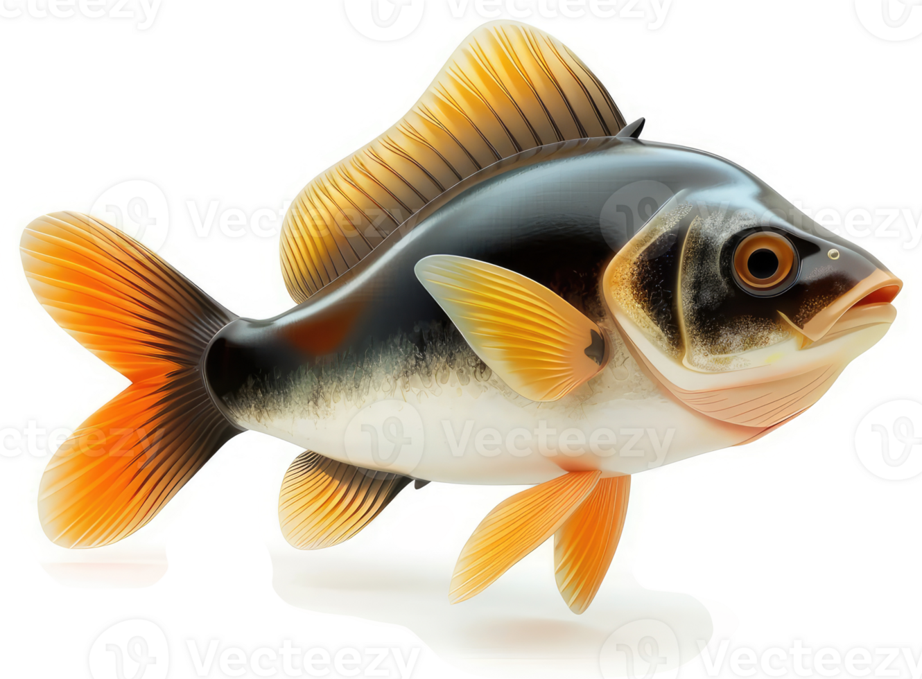 Colorful fish illustration, showcasing vibrant scales. png