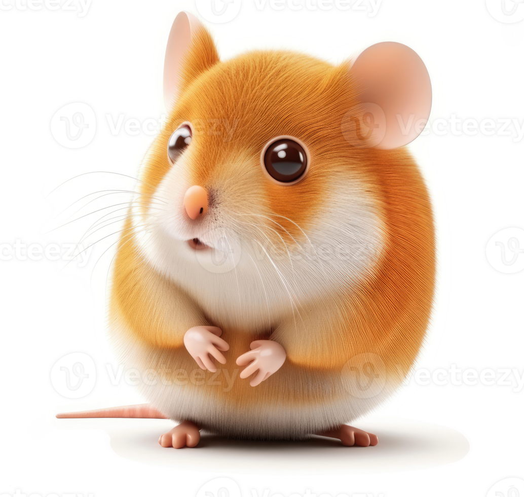 Cute cartoon mouse with big eyes. png