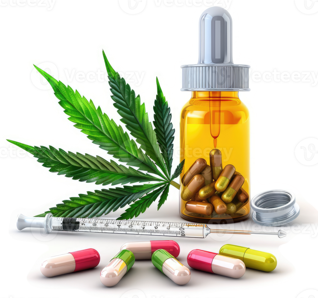 Medicinal cannabis capsules and other pharmaceutical supplements. png