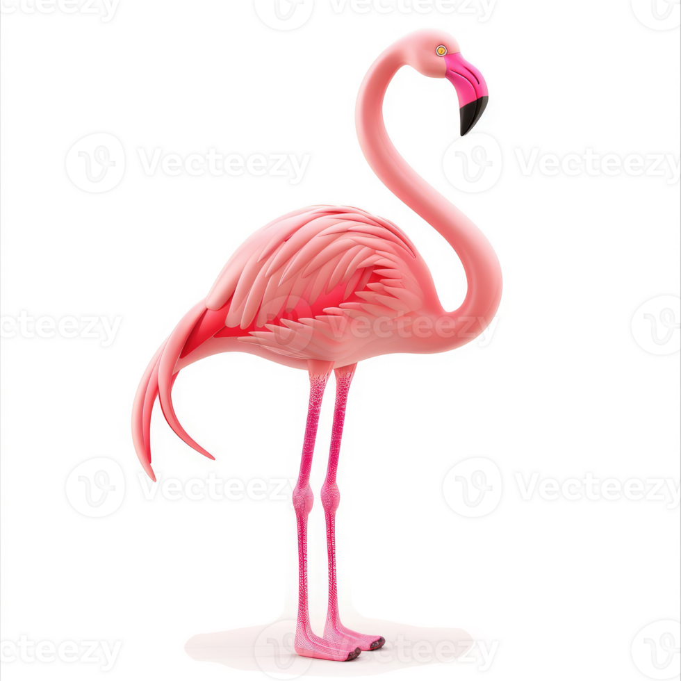 Pink flamingo, a digitally rendered illustration. png