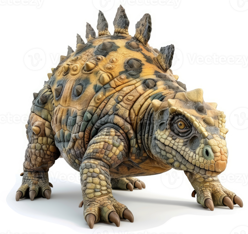 A sculpted representation of a prehistoric armored reptile. png