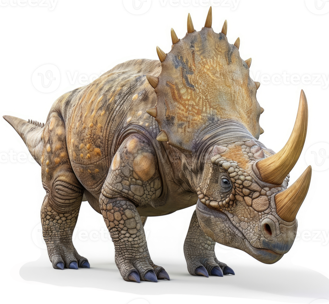 A prehistoric herbivore with formidable horns and armor. png
