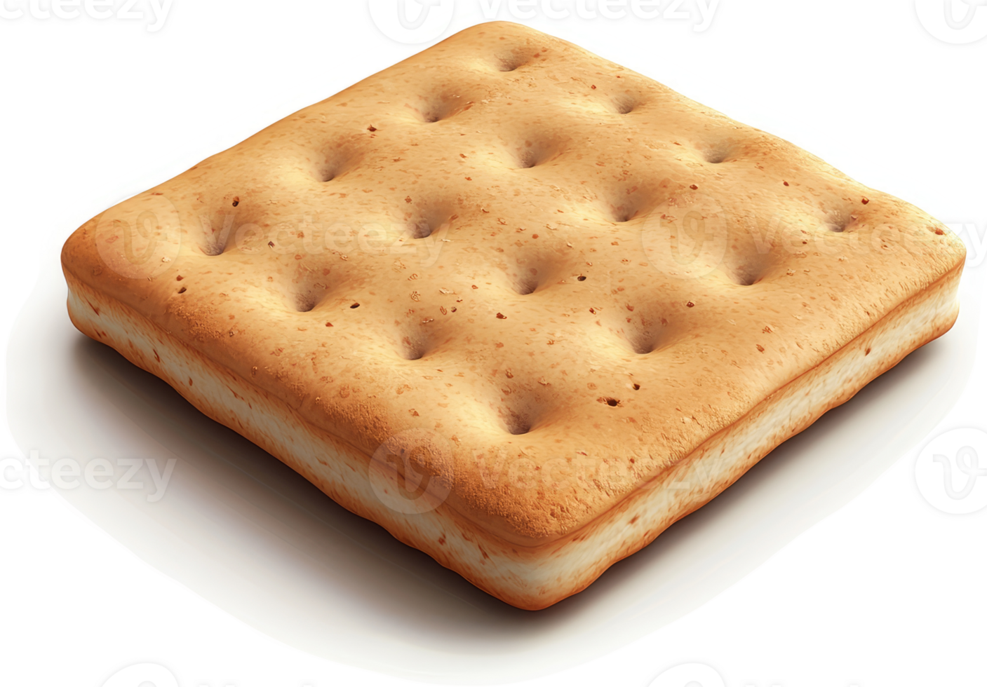 Square, light-brown, crispy biscuit. png