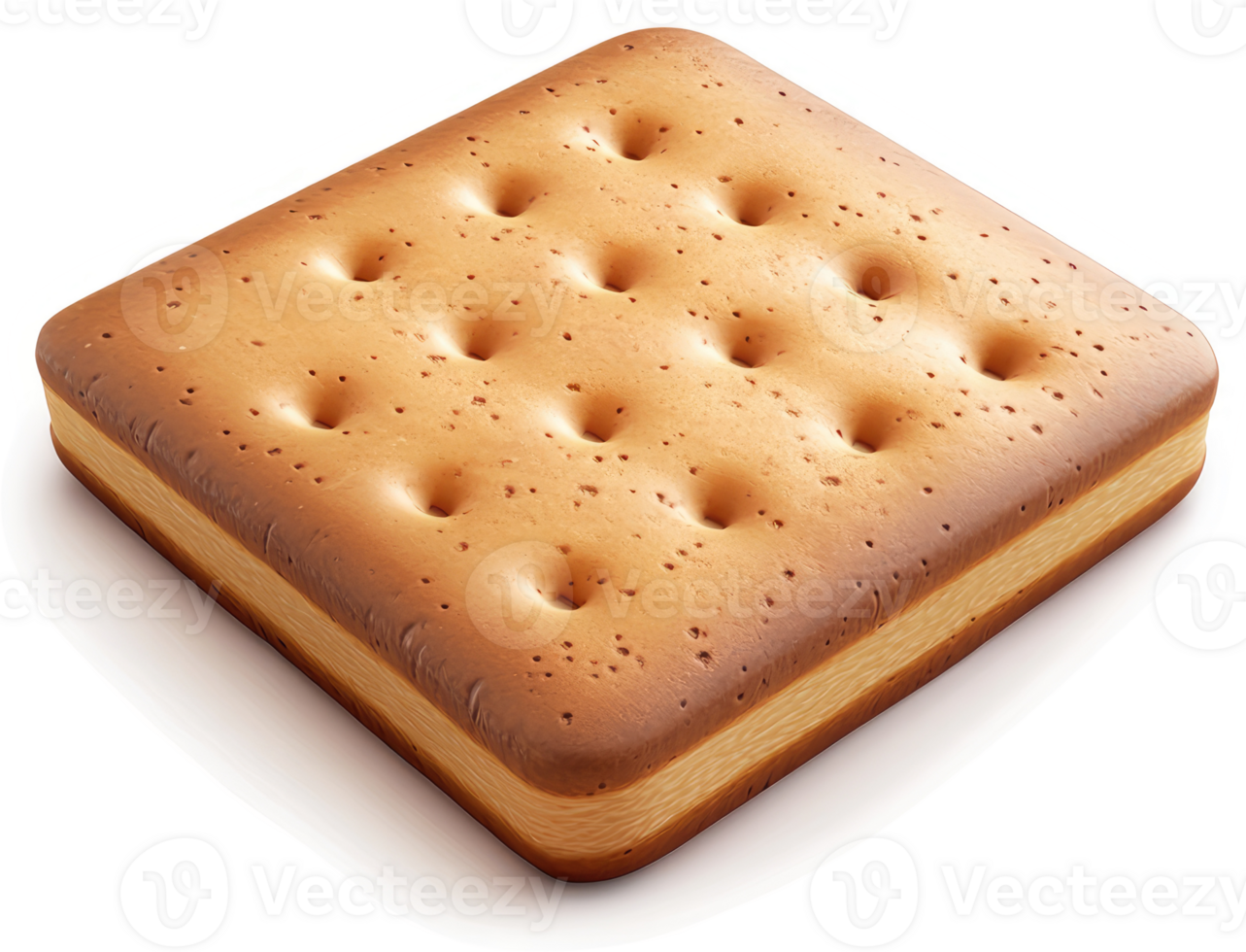 Square biscuit with a light tan color and dimples. png