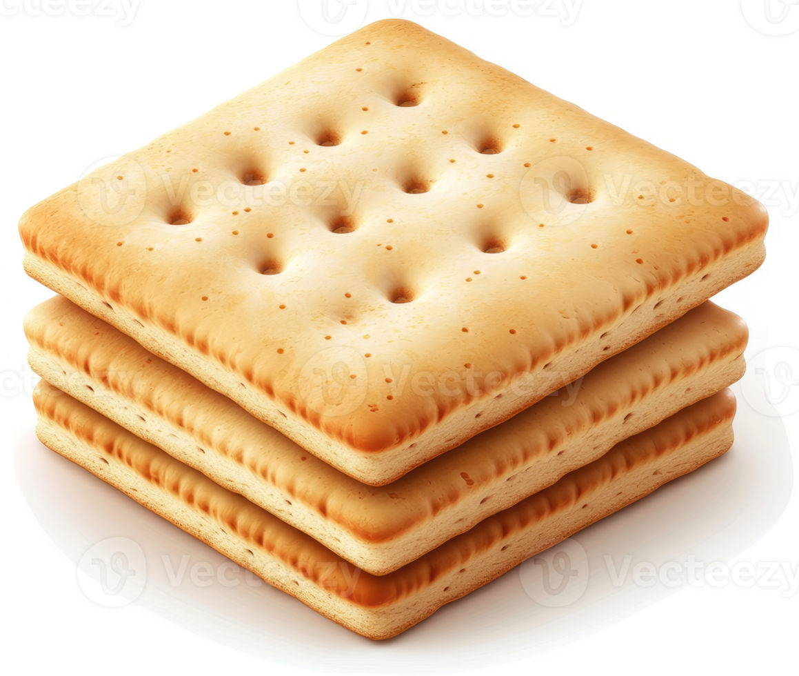 Stack of three square crackers. png