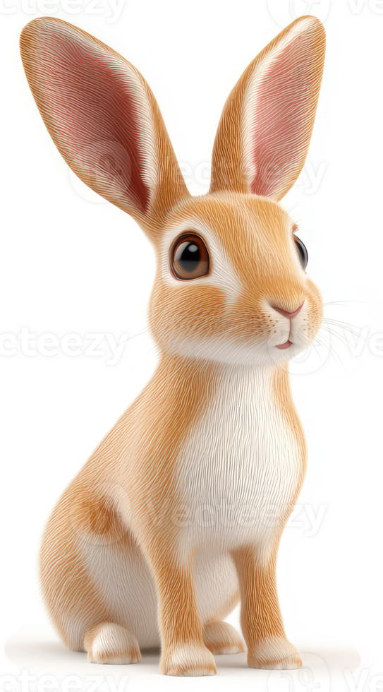 Adorable, light brown rabbit, gazing intently. png