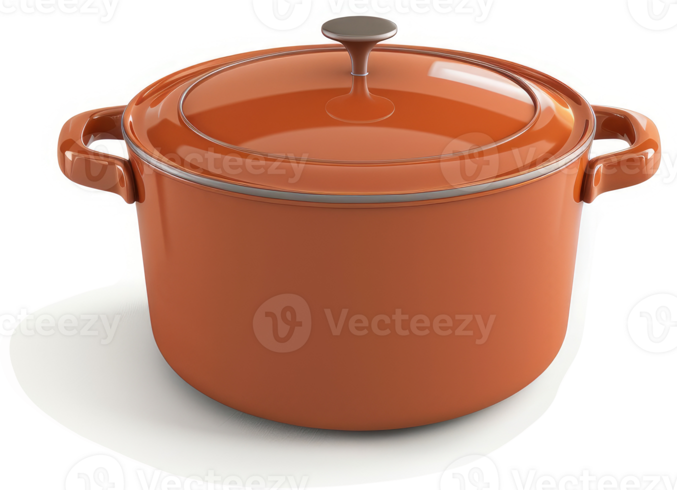 Copper-colored, round cooking pot with a lid. png