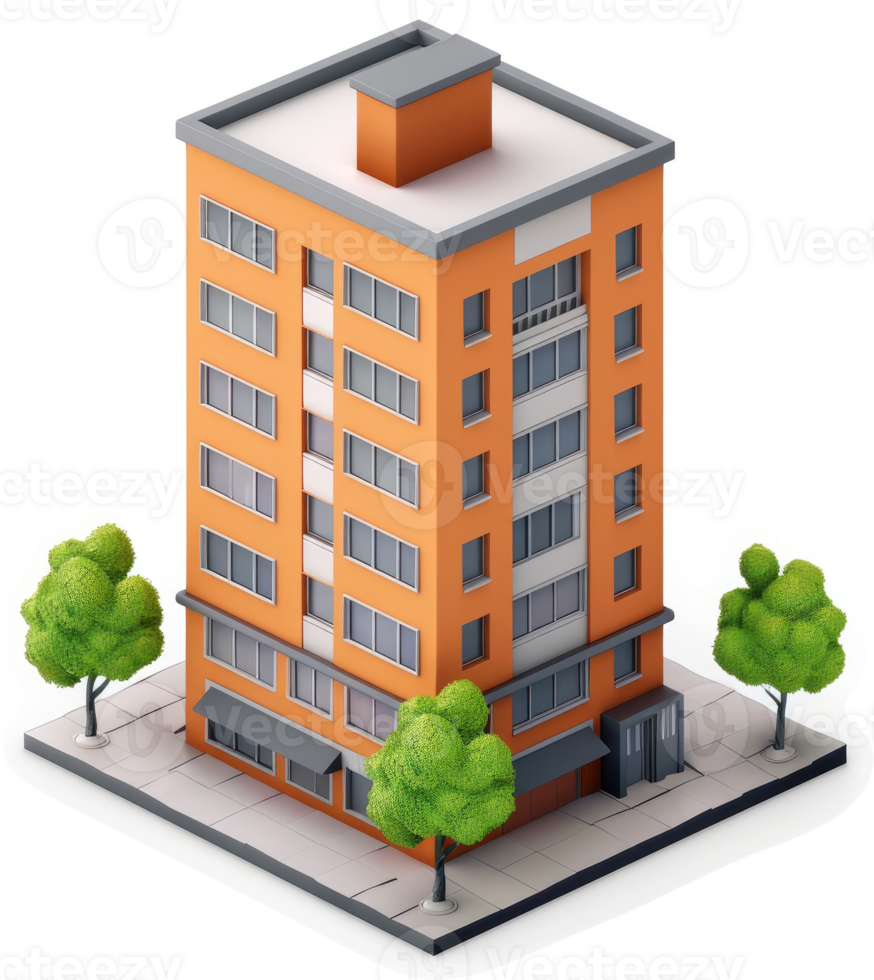 Urban residential high-rise building model. png