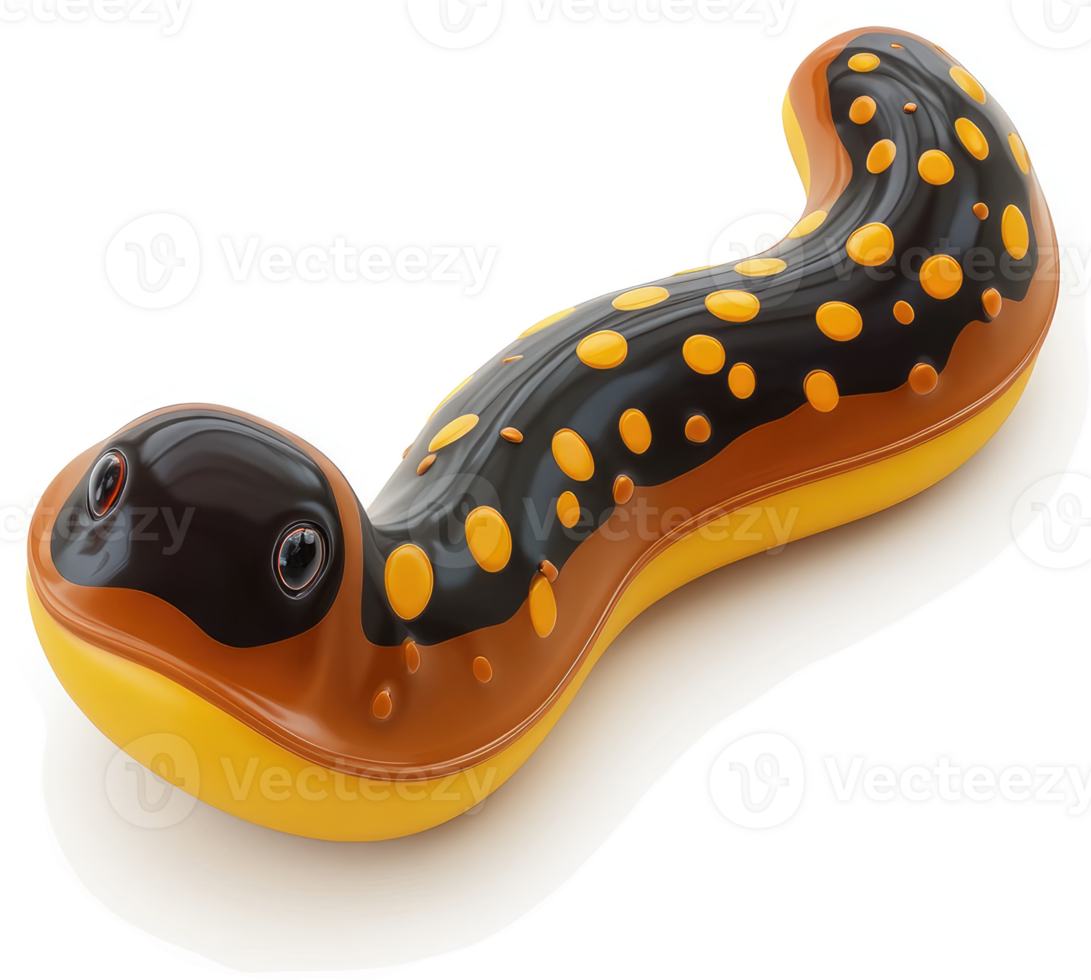 Cartoonish, yellow-and-black salamander illustration. png