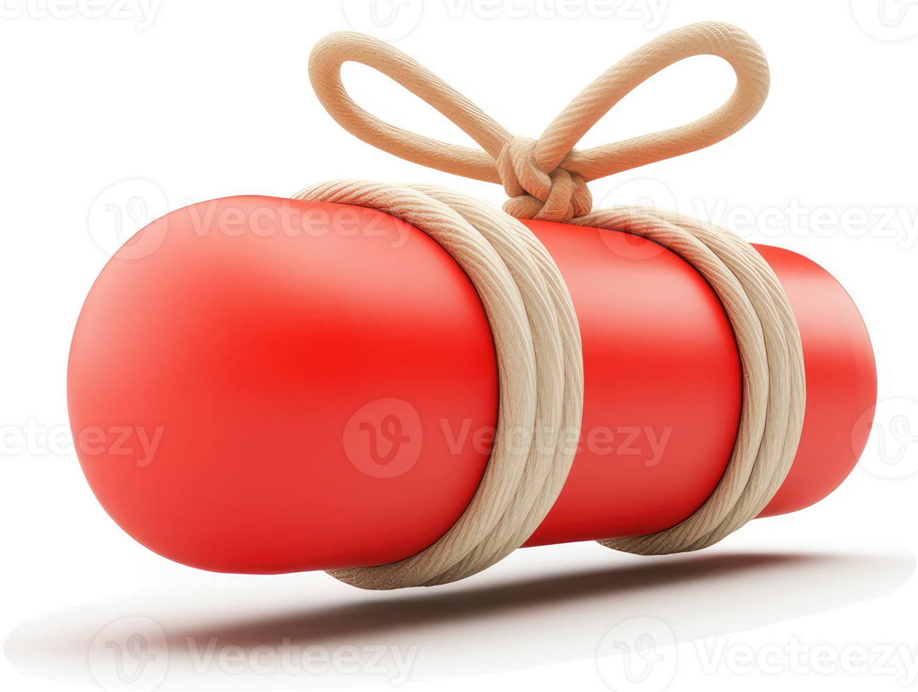 Tied-up red cylinder with a bowknot. png